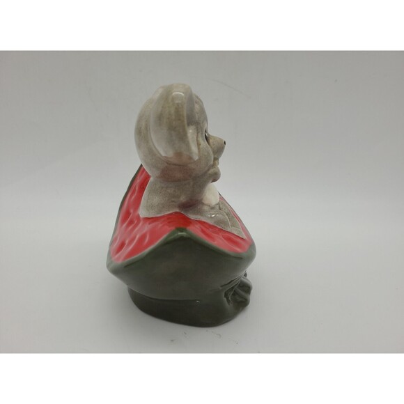 Vintage Mouse Sitting on Slice of Watermelon Ceramic Statue Signed 5" - Picture 3 of 11